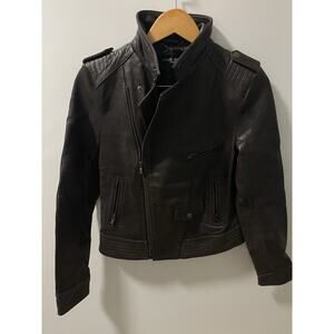 Black Rivet Moto Leather Jacket Size Medium Black Modern Fit